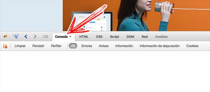 The console tab in Firebug in Firefox