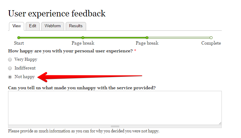 Testing a Drupal webform conditional
