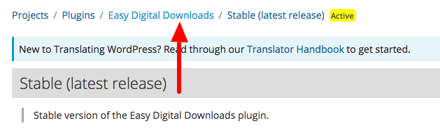 translate WordPress plugins - click the name link